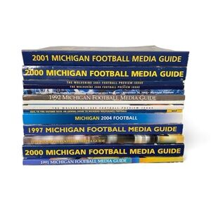 Rare Lot Of 14 University Of Michigan Football 1991- 2004 Media Guide Collection